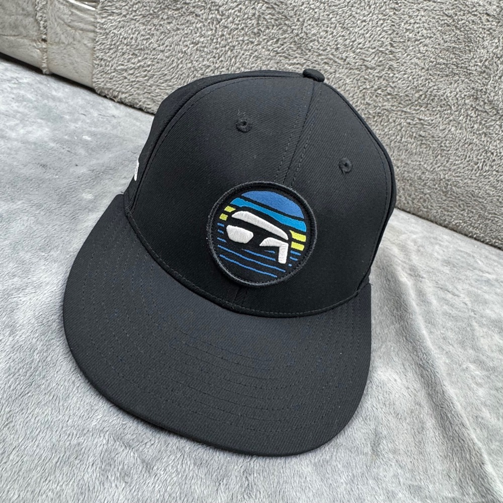 TaylorMade Golf Hat Mens OSFA Black Excellent P.790 SIM2 Snapback Flat Brim Cap